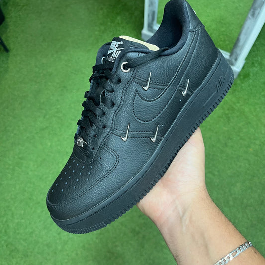Air Force 1 Black Silver Mini Swoosh